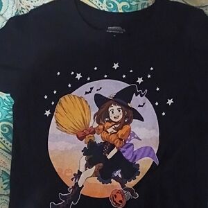 Charming Witch Costume Tee for Kids - Black, Orange, and Purple